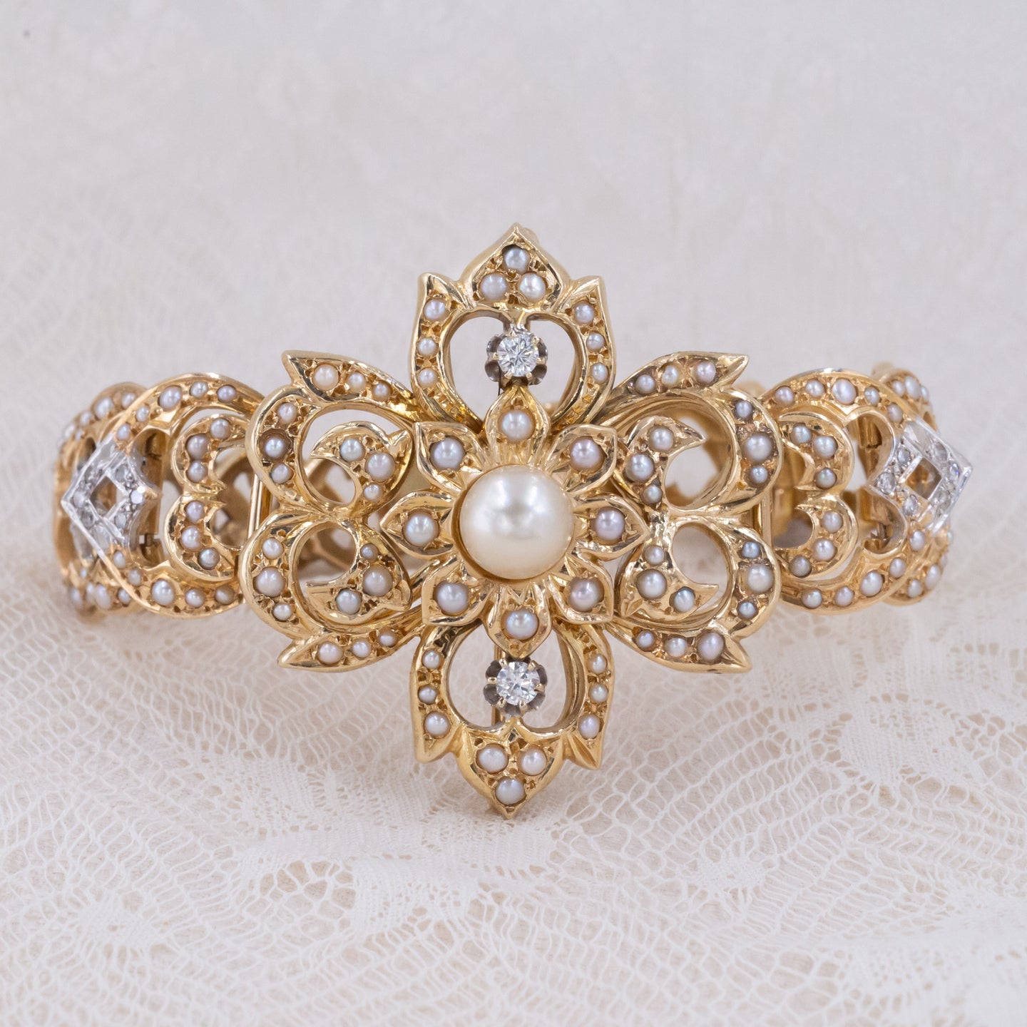 Pearl & Diamond Convertible Bracelet c1960