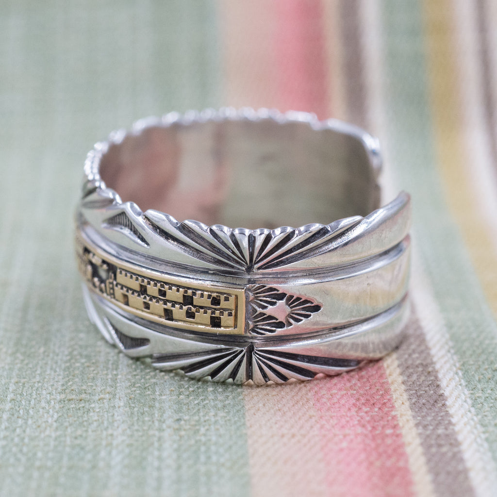 Navajo族 Bruce Morgan 14K×Sterling バングル Navajo族 Bruce Morgan 14K×Sterling バングル
