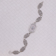 Camphor Glass & Diamond Filigree Bracelet