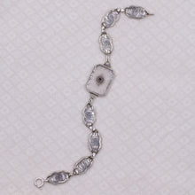 Camphor Glass & Diamond Filigree Bracelet