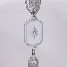Camphor Glass & Diamond Filigree Bracelet