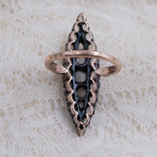 Rose-Cut Diamond Navette Ring c. 1880s
