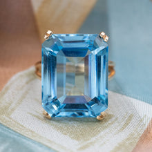 20 Carat Blue Topaz Cocktail Ring
