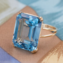 20 Carat Blue Topaz Cocktail Ring
