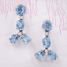 Midcentury Aquamarine & Diamond Earrings