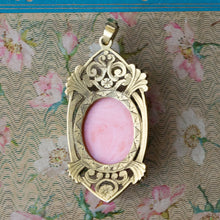 Victorian Cannetille Coral Cameo Pendant