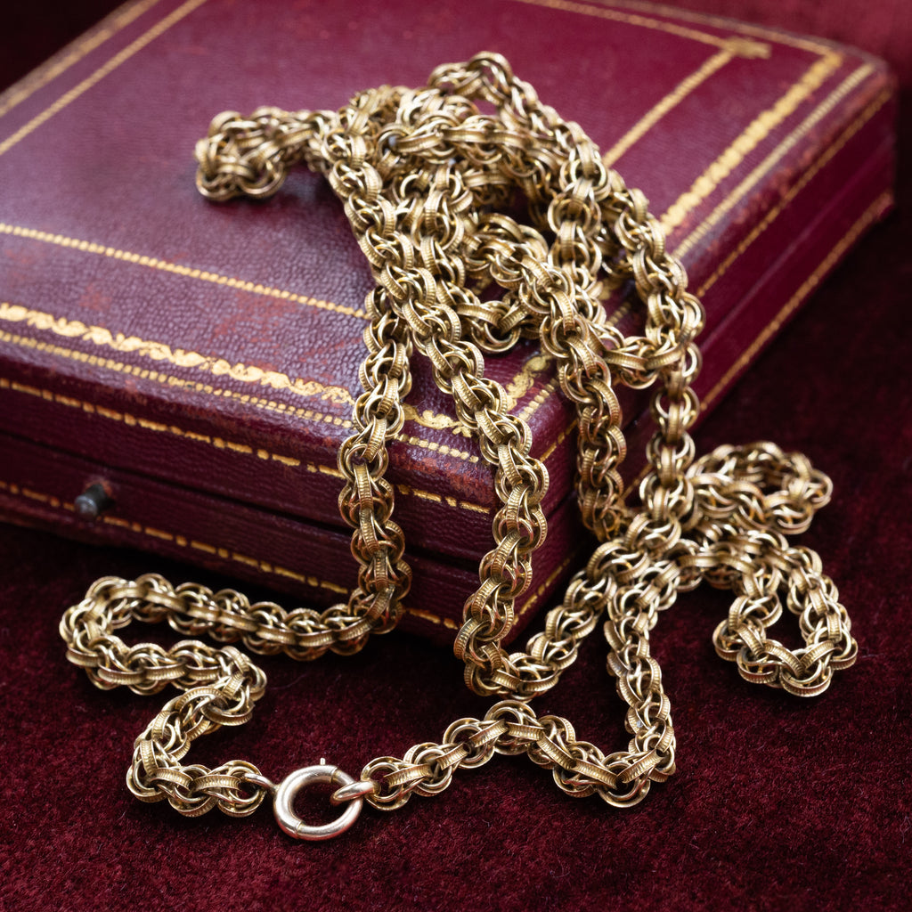 Victorian Long Intricate Link Chain – Pippin Vintage Jewelry