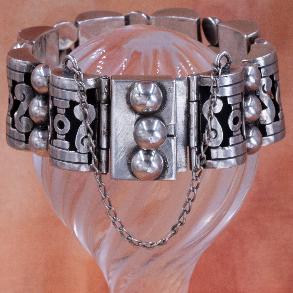 Taxco Shadowbox Link Bracelet c1940 – Pippin Vintage Jewelry