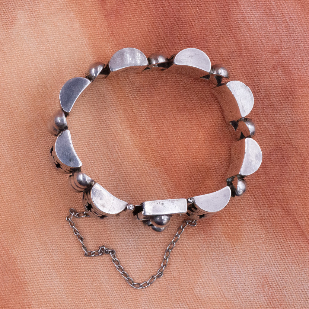 Taxco Shadowbox Link Bracelet c1940 – Pippin Vintage Jewelry