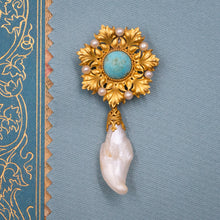 Victorian Persian Turquoise & Pearl Brooch/Pendant