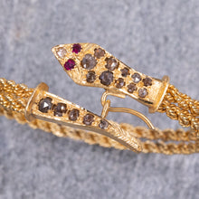 Snake Bangle with Rose-Cut Diamonds