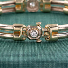 Double Tube-Link Bracelet with Diamonds c1980