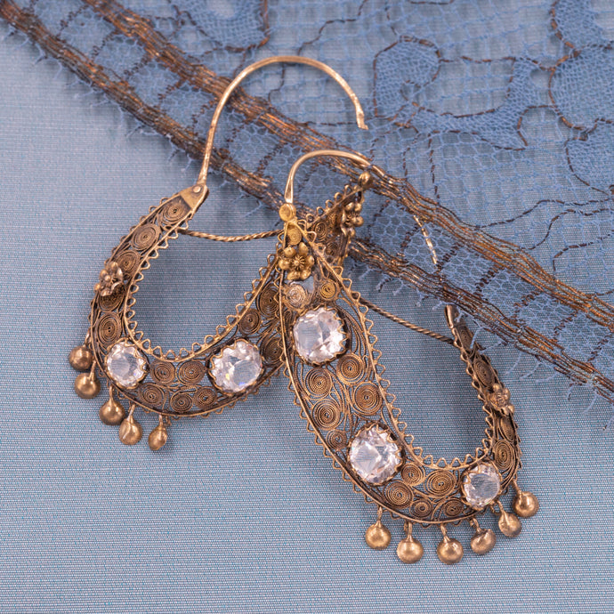 Antique Paste Poissarde Earrings