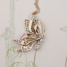 Gem-Studded Butterfly Pendant C. 1950s