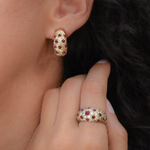 Ruby Cabochon and Diamond Pavé Bombe Ring