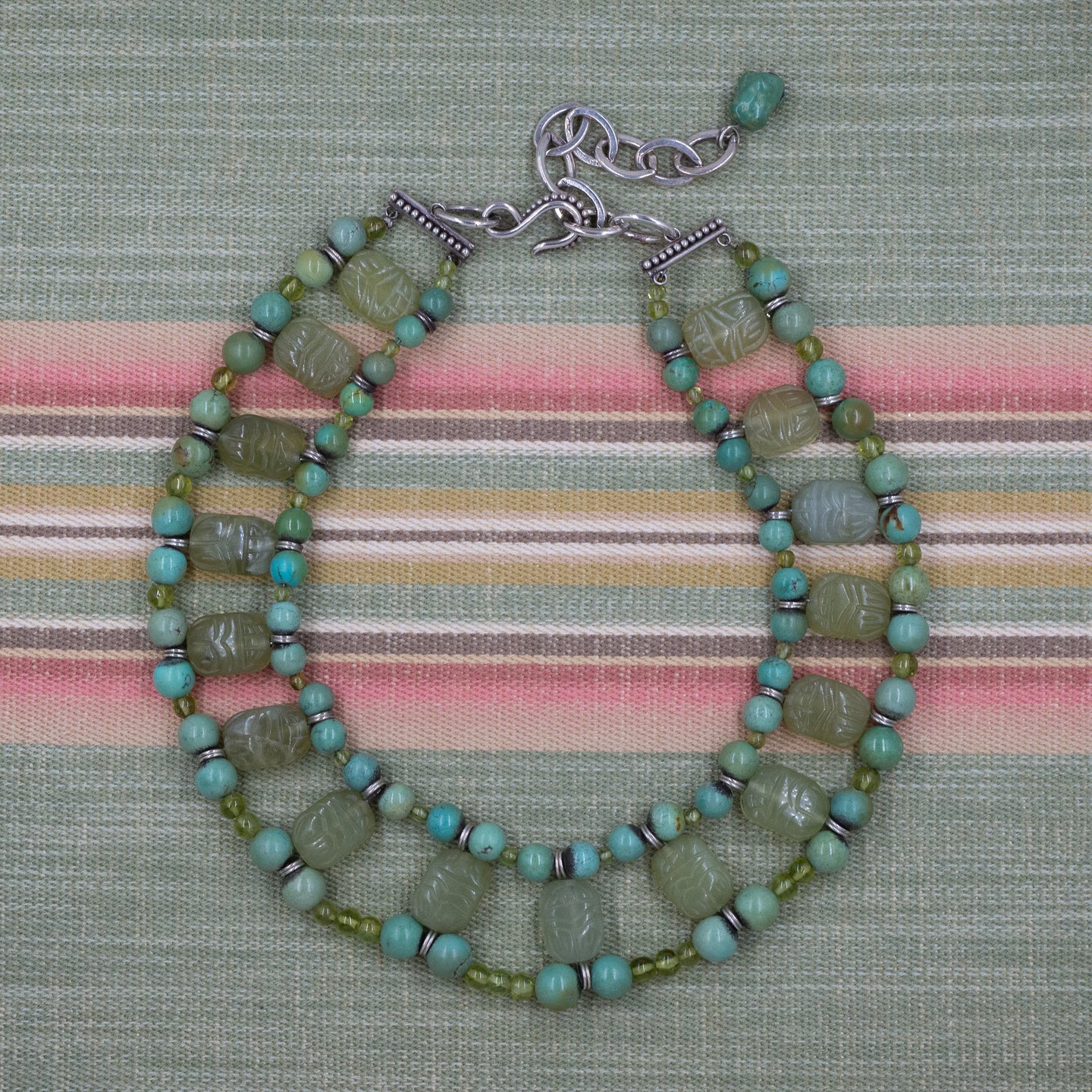 Turquoise & Prehnite Stephen Dweck Choker