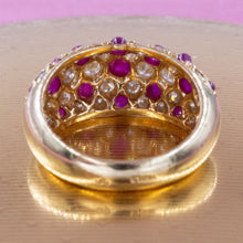 Ruby Cabochon and Diamond Pavé Bombe Ring