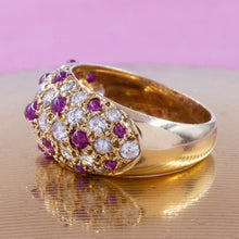 Ruby Cabochon and Diamond Pavé Bombe Ring