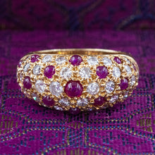 Ruby Cabochon and Diamond Pavé Bombe Ring