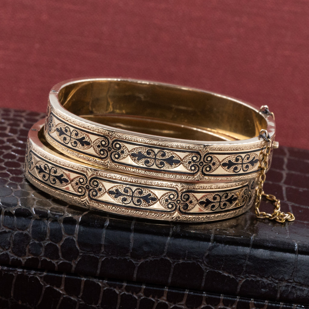 Pair of Victorian Taille d'Epargné Wedding Bracelets – Pippin