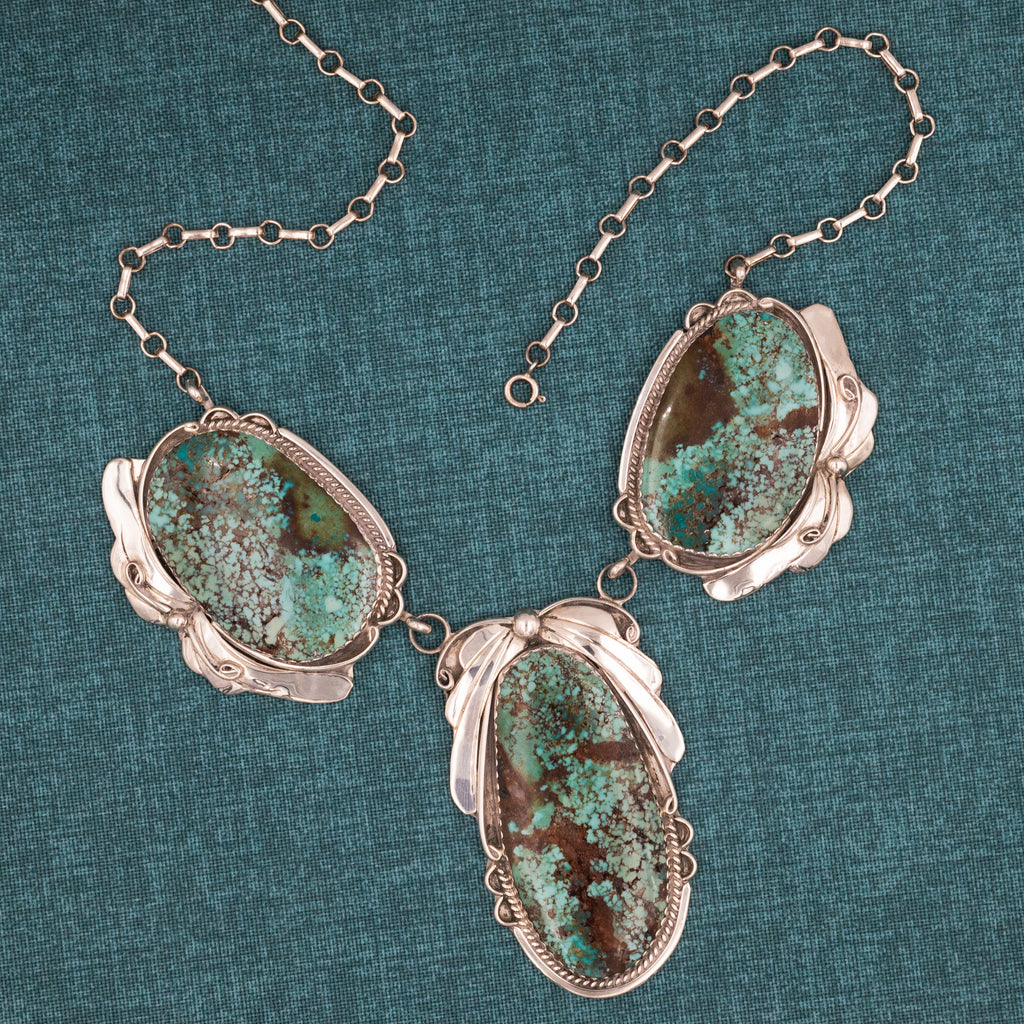 Herbert Tsosie Spiderweb Turquoise Necklace – Pippin Vintage Jewelry