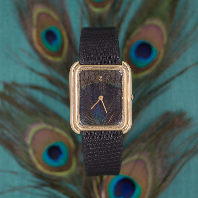 Corum Peacock Feather Dial Watch c1965
