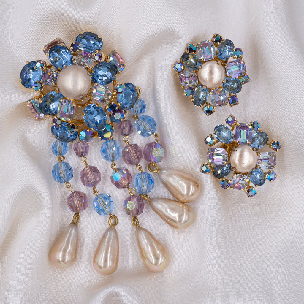 Christian Dior Brooch and Earrings Set c1958 – Pippin Vintage Jewelry