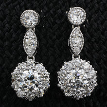 5 Carat Old European Diamond Drop Earrings