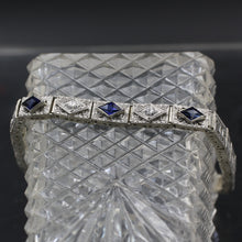 Deco Filigree Diamond and Sapphire Bracelet