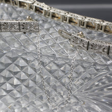 Deco Filigree Diamond and Sapphire Bracelet