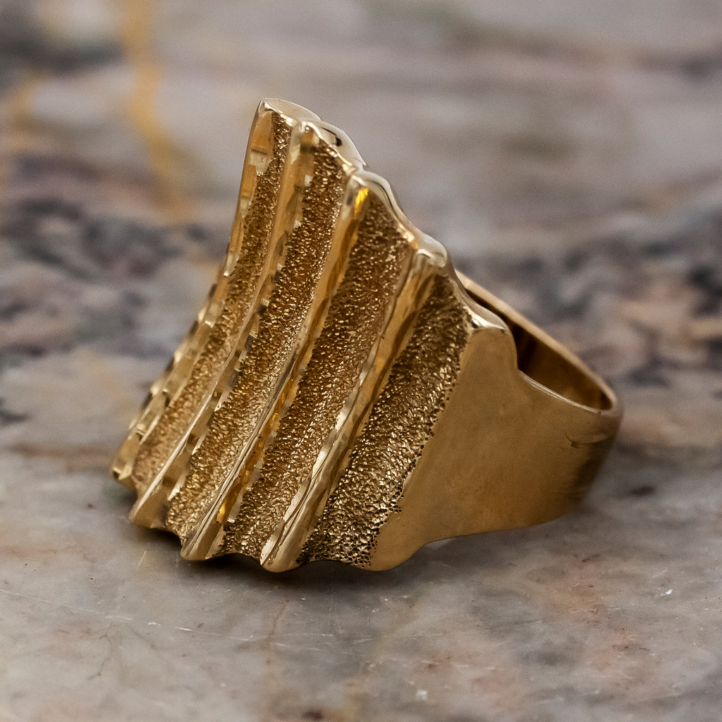 Brutalist Bark Ring c1980 – Pippin Vintage Jewelry