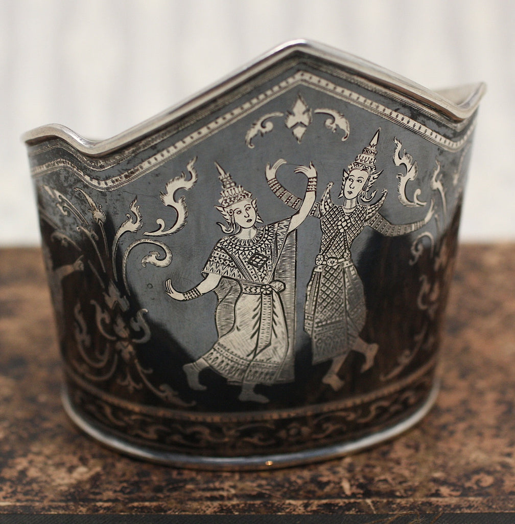 Circa 1930's-1940's Siam Sterling Niello Cuff – Pippin Vintage Jewelry