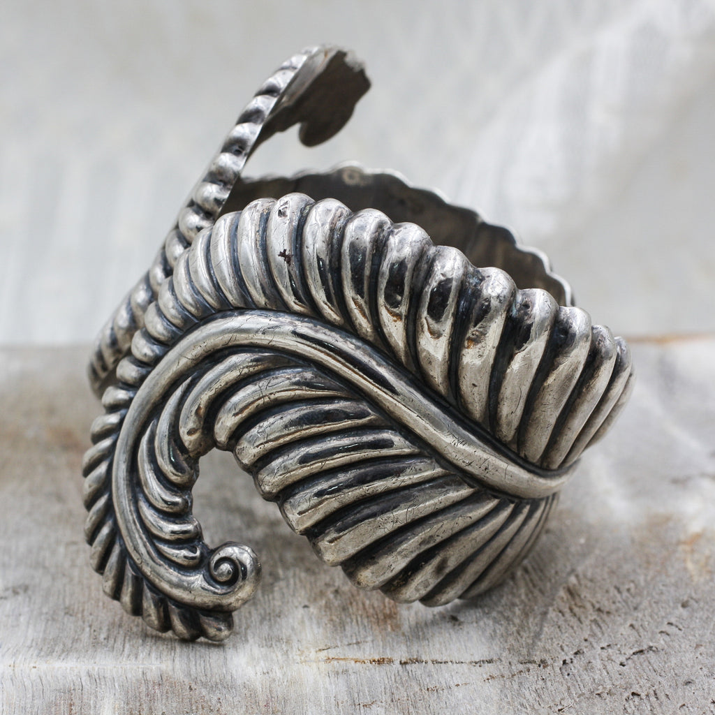 アクセサリー taxco vintage bracelet Vintage Taxco Sterling Silver Wide Bracelet, 1950's 1960's