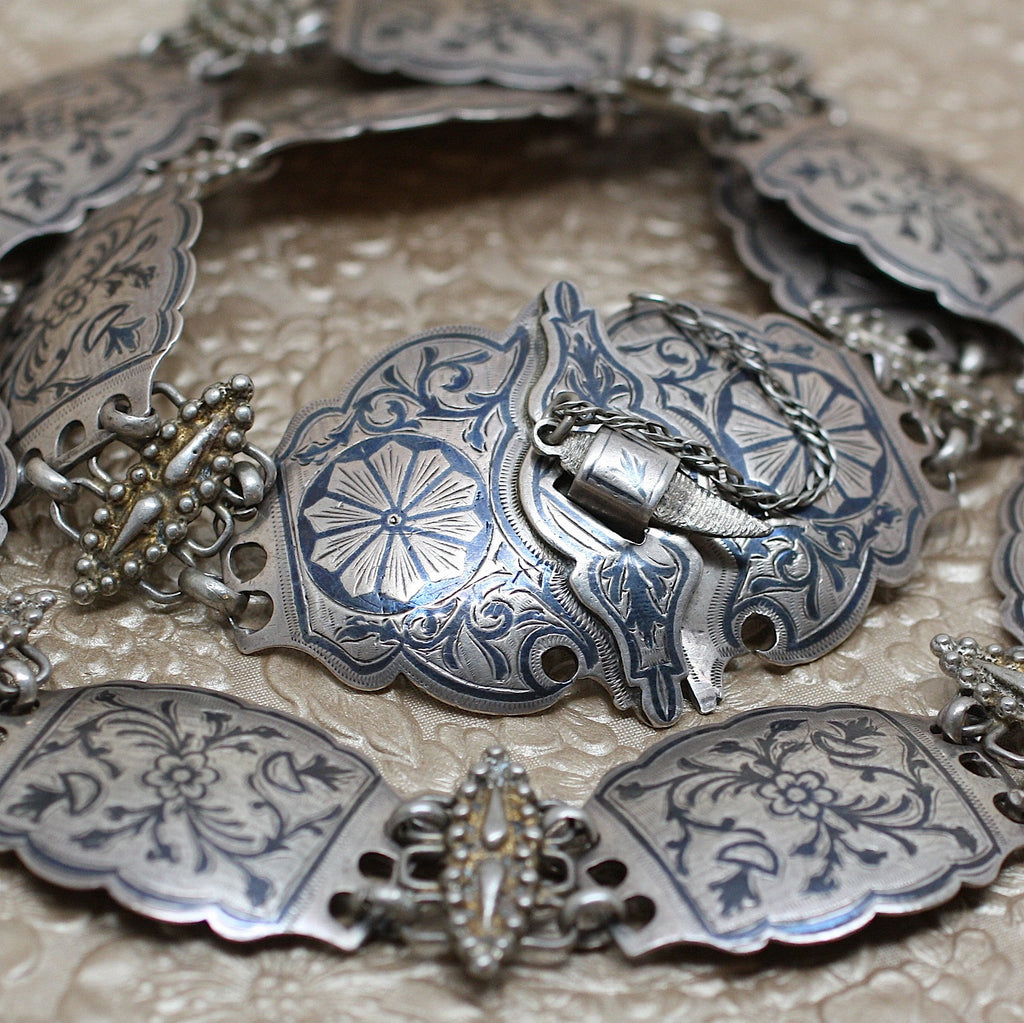 Antique Russian Silver Belt – Pippin Vintage Jewelry display picture 1