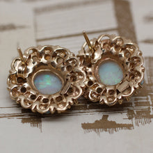 Circa 1930s - 1950s 14K Opal Earrings