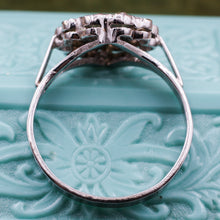 c1900 Handmade 18k Old Mine Cut and Rose Cut Diamond Halo Ring