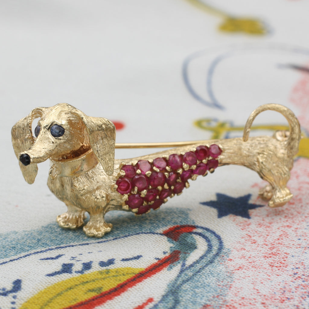 Dachshund brooch on sale