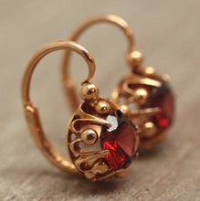 Circa 1900 18K Almandine Garnet Earrings