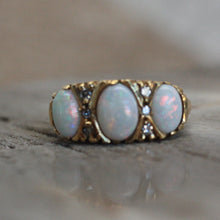 Circa 1930 Birmingham-Style Opal & Diamond Ring