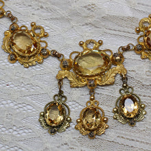 Late Georgian Pinchbeck Citrine Glass Necklace