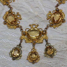 Late Georgian Pinchbeck Citrine Glass Necklace
