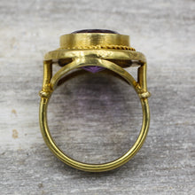 Antique Handmade 14k Amethyst Intaglio Ring