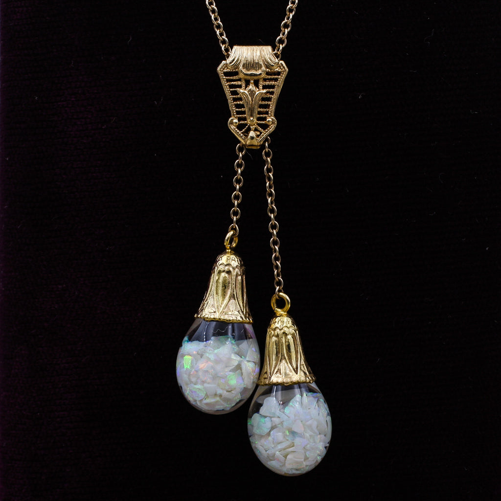 Vintage floating opal on sale necklace