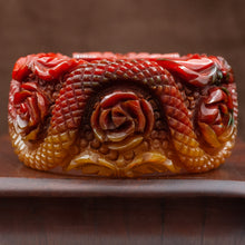 Rare Carved Multicolor Bakelite Bangle c1940