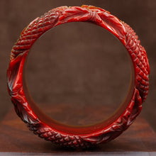 Rare Carved Multicolor Bakelite Bangle c1940