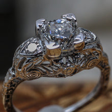1920's 18k Filigree GIA Certified Diamond Ring