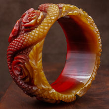 Rare Carved Multicolor Bakelite Bangle c1940