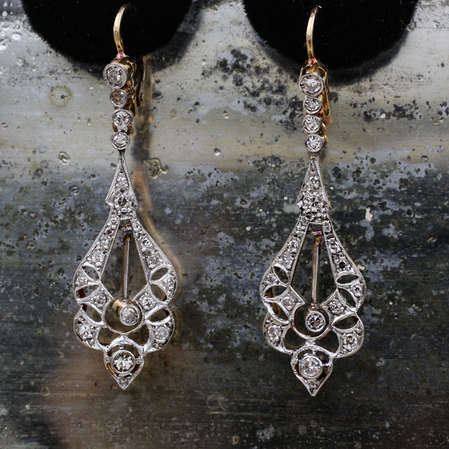 1930s Diamond Drop Chandelier Earrings