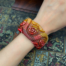 Rare Carved Multicolor Bakelite Bangle c1940