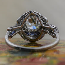 1920s Platinum 1.12ct Certified Diamond Bow Detail Ring